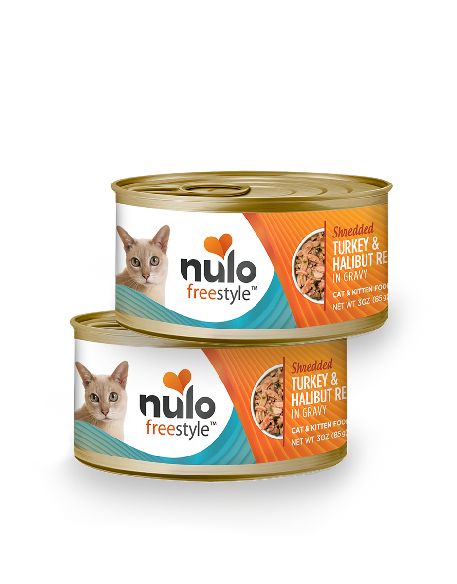 Nulo Freestyle Shredded Turkey & Halibut In Gravy Recipe 3-oz, Wet Cat Food, Case Of 24