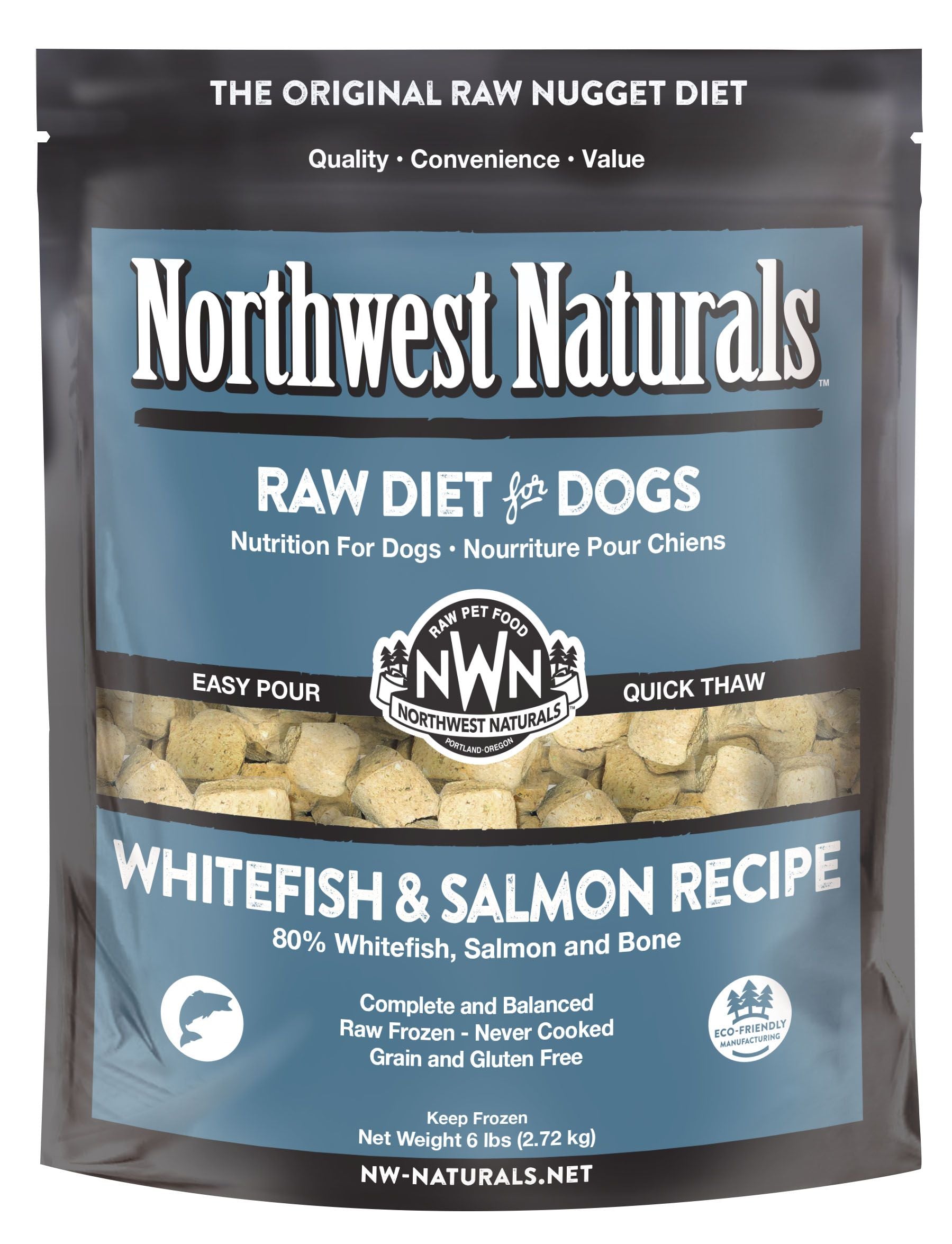Northwest Naturals Whitefish and Salmon Recipe, Frozen Dog Food
