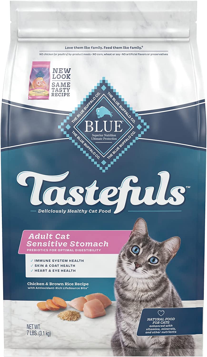 Blue Buffalo Sensitive Stomach Natural Adult Dry Cat Food Chicken