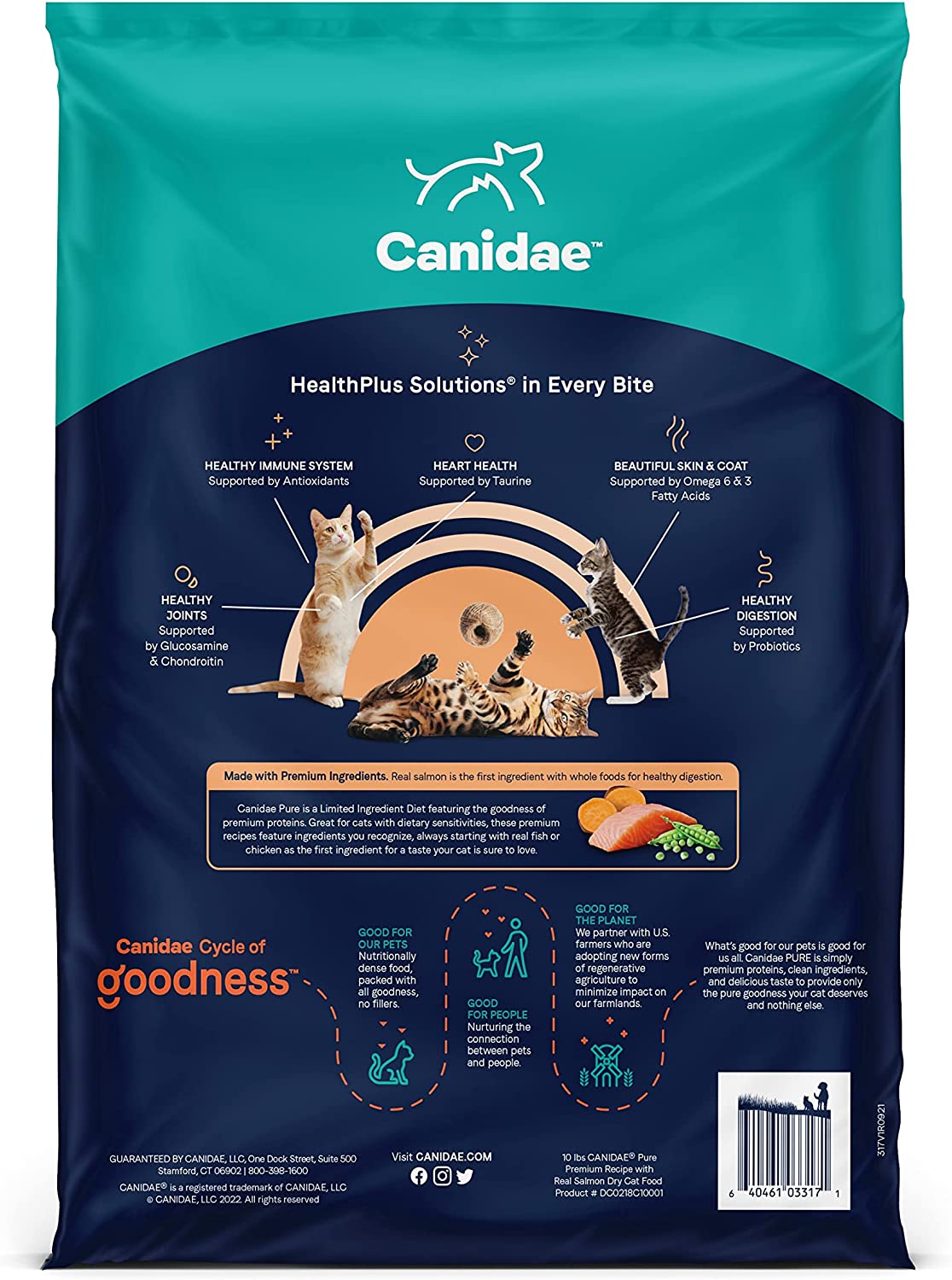 CANIDAE® PURE Goodness Dry Cat Food: Grain Free Salmon Recipe, 5-lb Bag