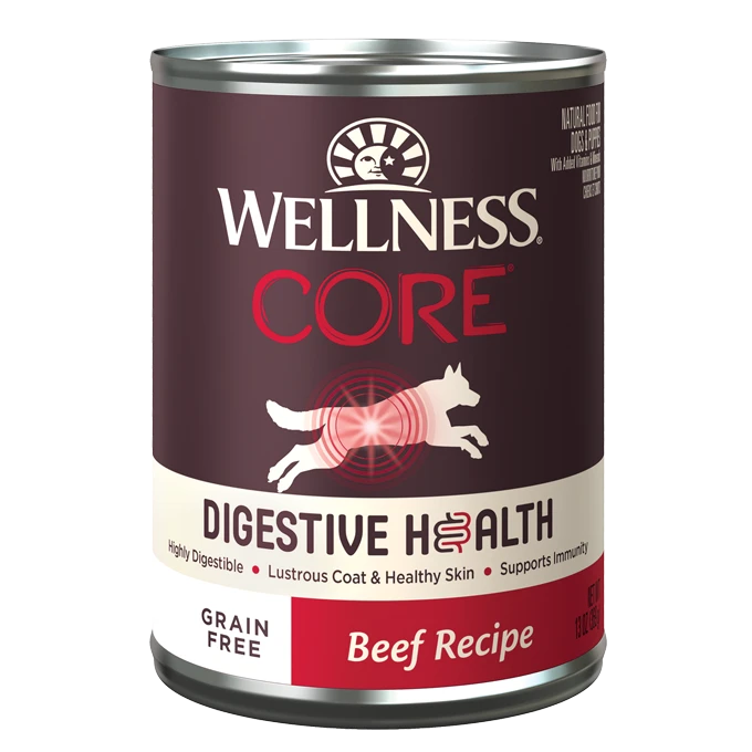 Wellness® CORE® Digestive Health Grain Free Beef Pâté Recipe Wet Dog Food, 13-oz Case of 12