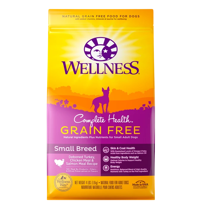 Wellness Complete Health Grain Free Small Breed Recipe Dry Dog Food, 4-lb Bag