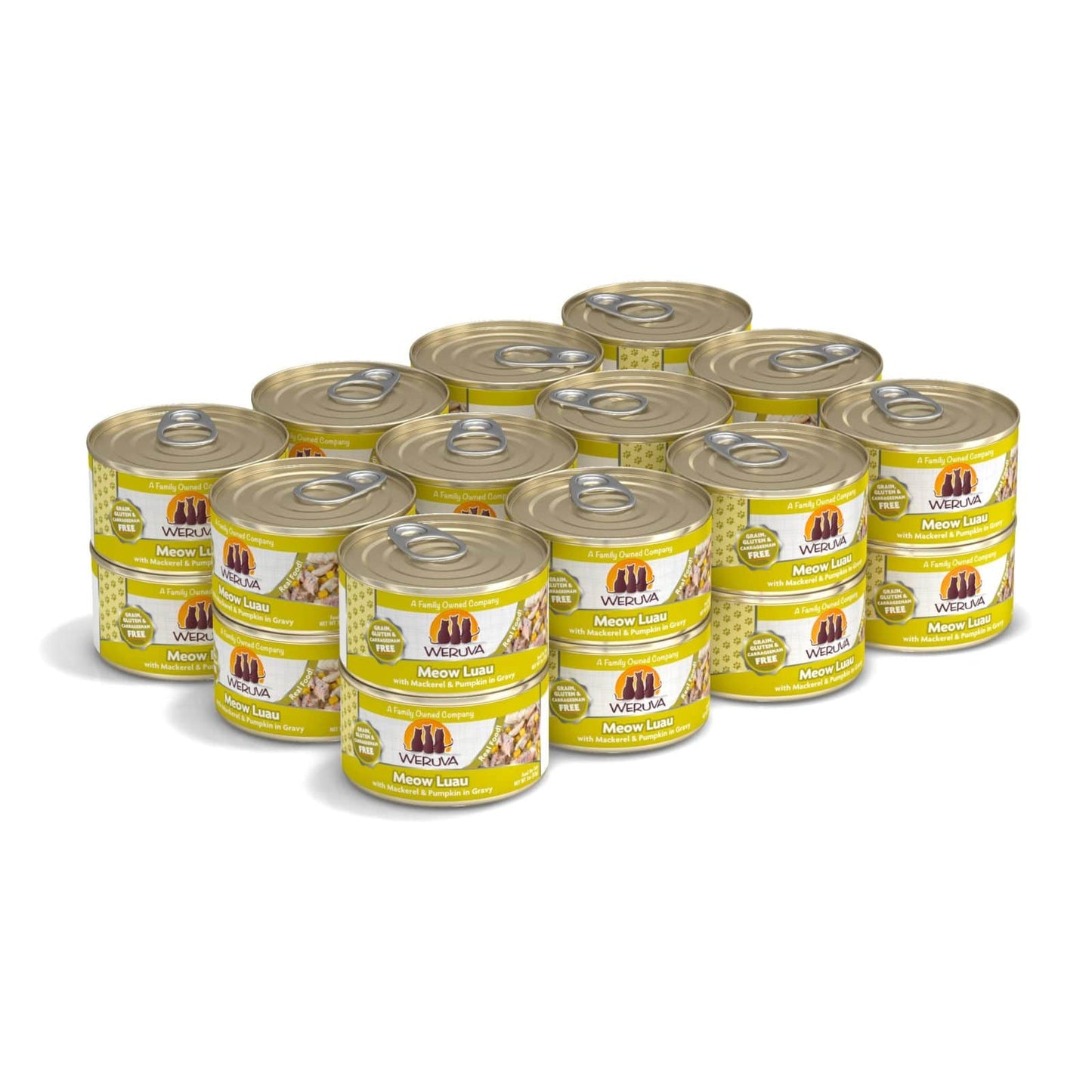 Weruva Meow Luau with Mackerel and Pumpkin in Gravy, Wet Cat Food, 3-oz Case of 24
