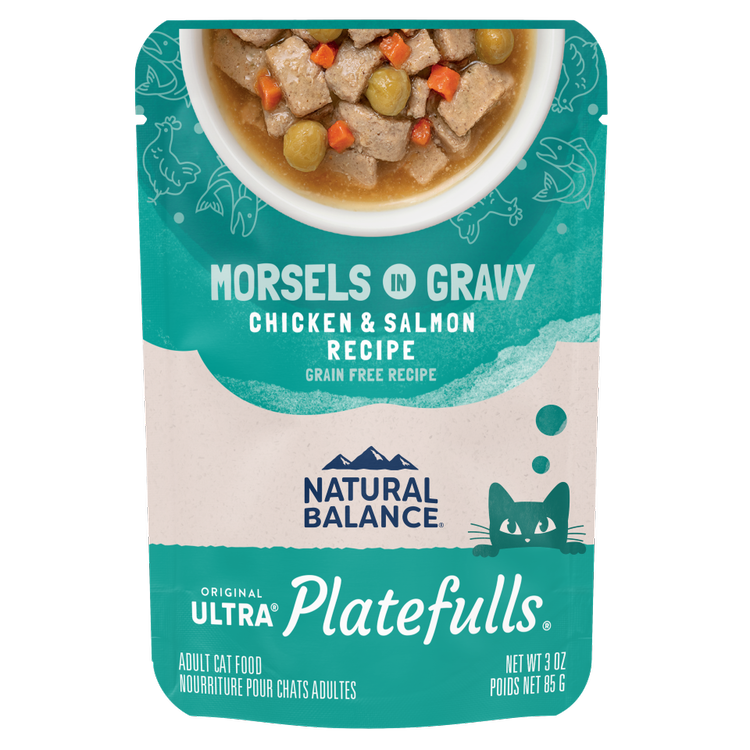 Natural Balance® Natural Balance® Platefulls® Chicken & Salmon Formula in Gravy, Wet Cat Food, 3-oz Case of 24