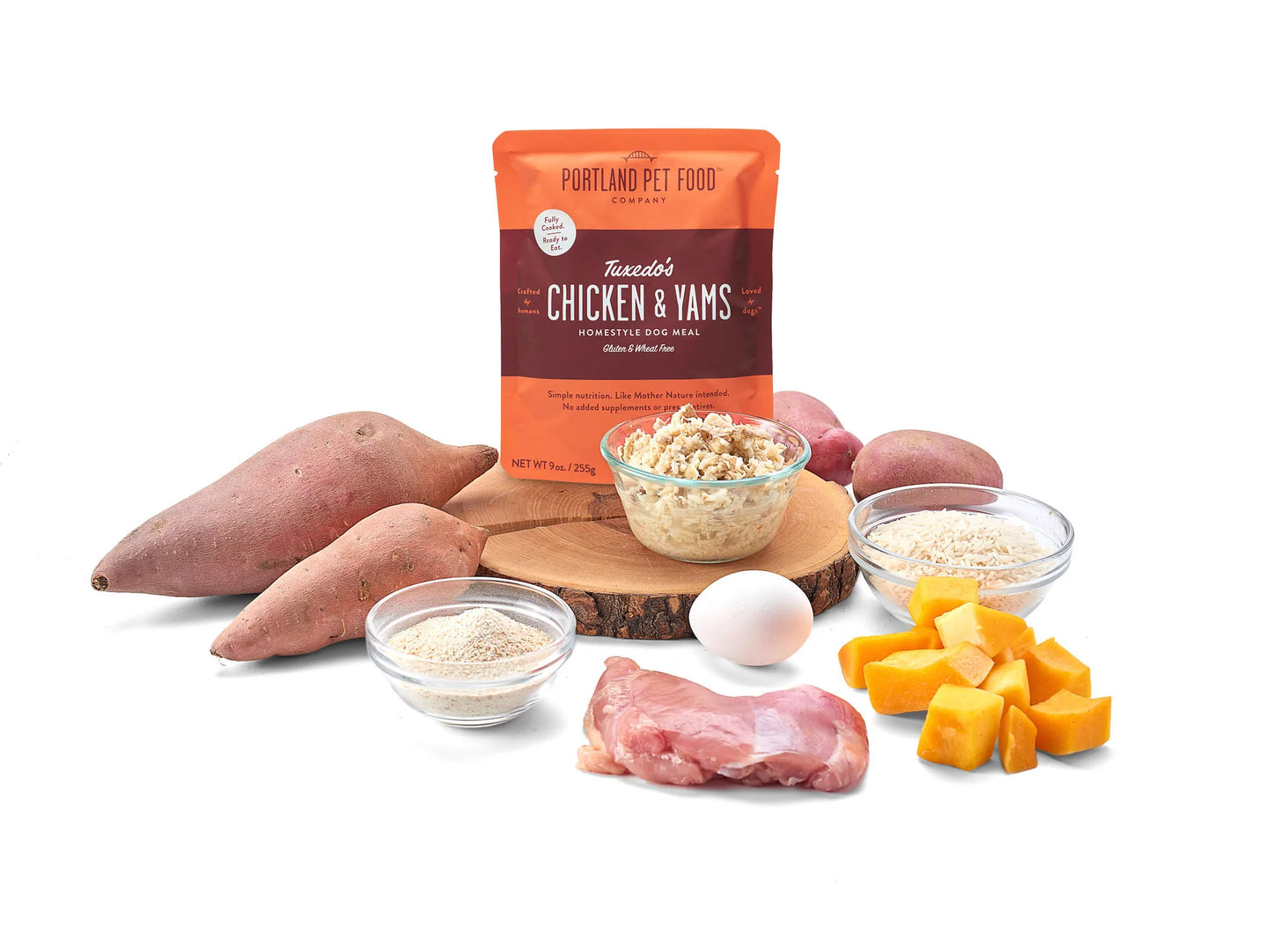 Portland Pet Food Company Tuxedo's Chicken & Yams Meal 9-Oz Pouch Wet Dog Food