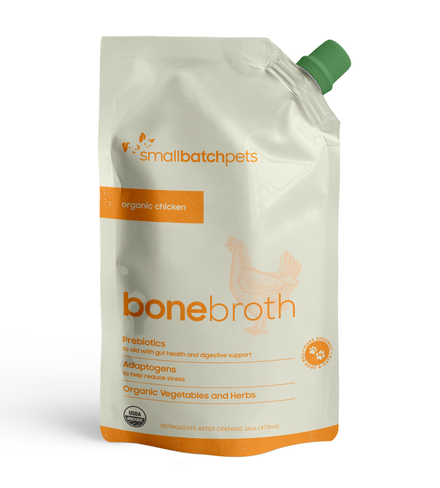 Smallbatch Organic Chicken Bone Broth 16-oz, Meal Topper