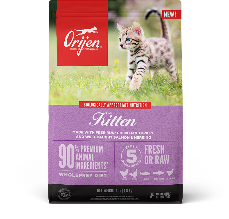 ORIJEN Kitten Dry Cat Food 4 lb Bag
