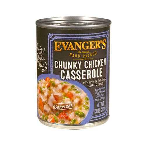 Evanger's Hand Packed Chunky Chicken Casserole Wet Food Topper, 12-oz, Case Of 12