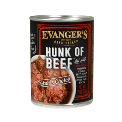 Evanger's Hand Packed Hunk Of Beef Wet Food Topper, 12-oz, Case Of 12