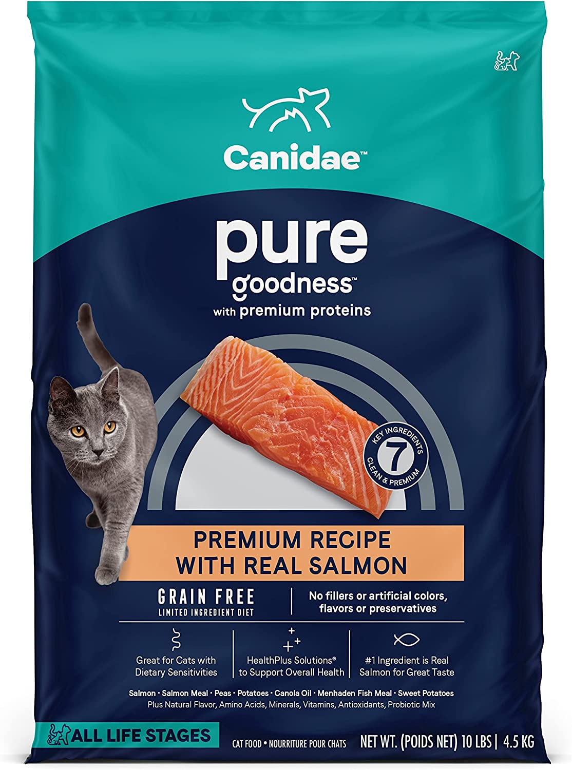 CANIDAE® PURE Goodness Dry Cat Food: Grain Free Salmon Recipe,