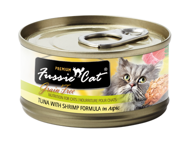 Fussie Cat Tuna & Shrimp Wet Cat Food, 2.82-oz, Case of 24