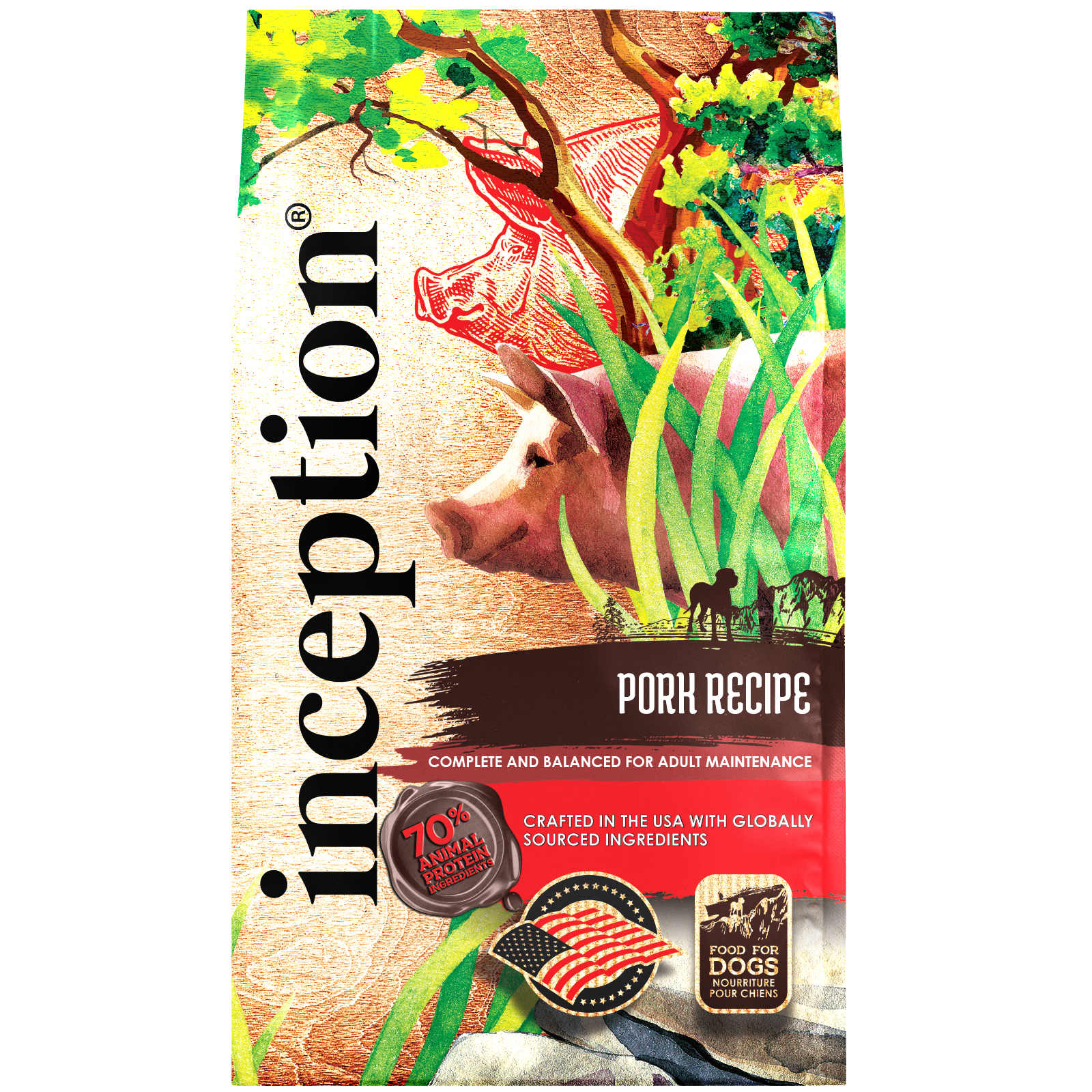 Inception Adult Pork Recipe Dry Dog Food Anaheim Feed Pet Supply