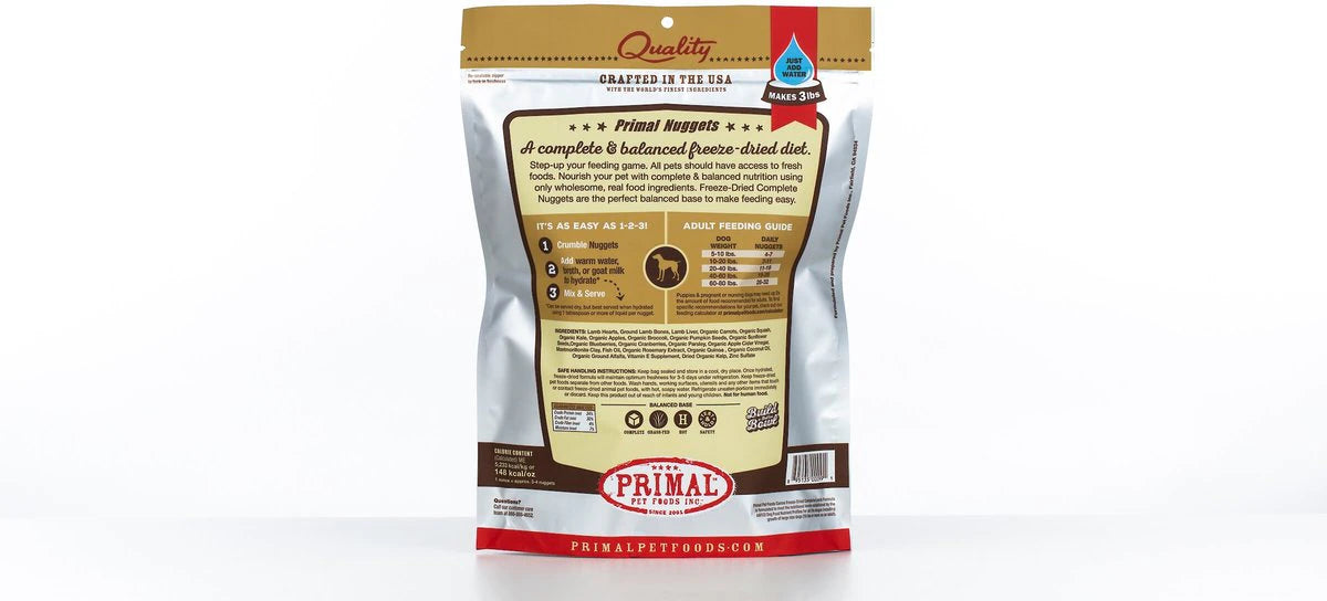 Primal Freeze-Dried Raw Nuggets Lamb Dog Food