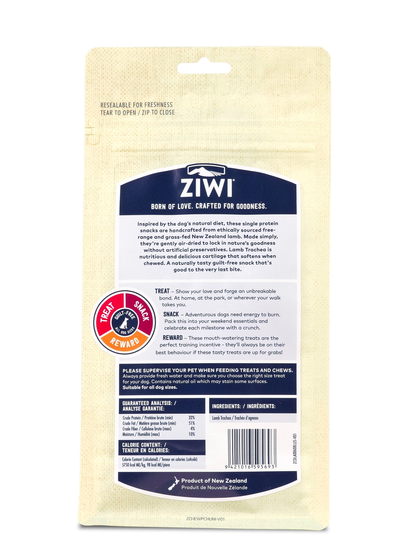 ZIWI Lamb Trachea, 2.1-oz Bag