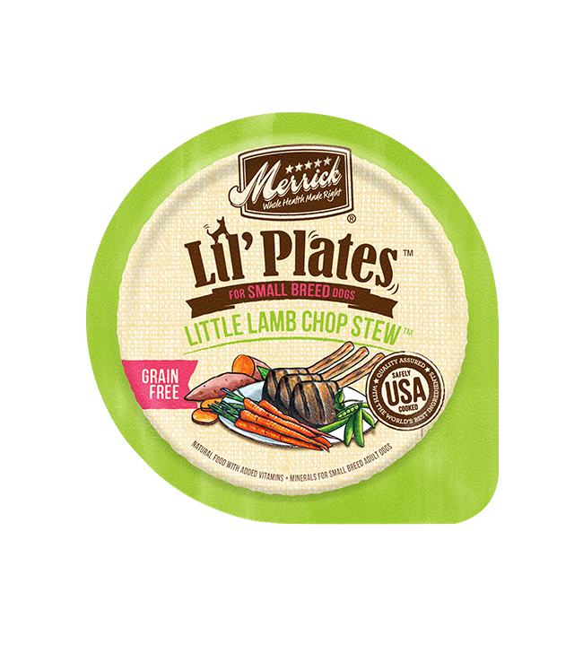 Merrick Lil' Plates Grain Free Little Lamb Chop Stew Wet Dog Food, 3.5-oz Case of 12