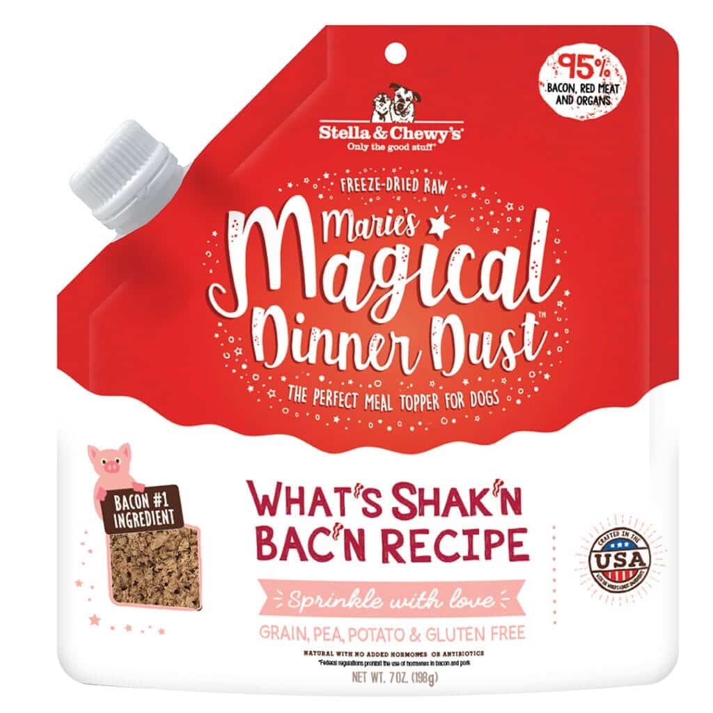 Stella & Chewy's Maries Magical Dinner Dust What's Shak'n Bac'n Recipe Freeze-Dried Dog Food, 7-oz Bag