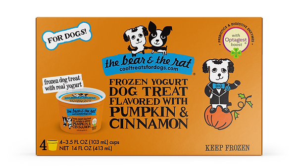 The Bear And The Rat Frozen Yogurt For Dogs And Cats, Real Pumpkin Recipe, 4-pk