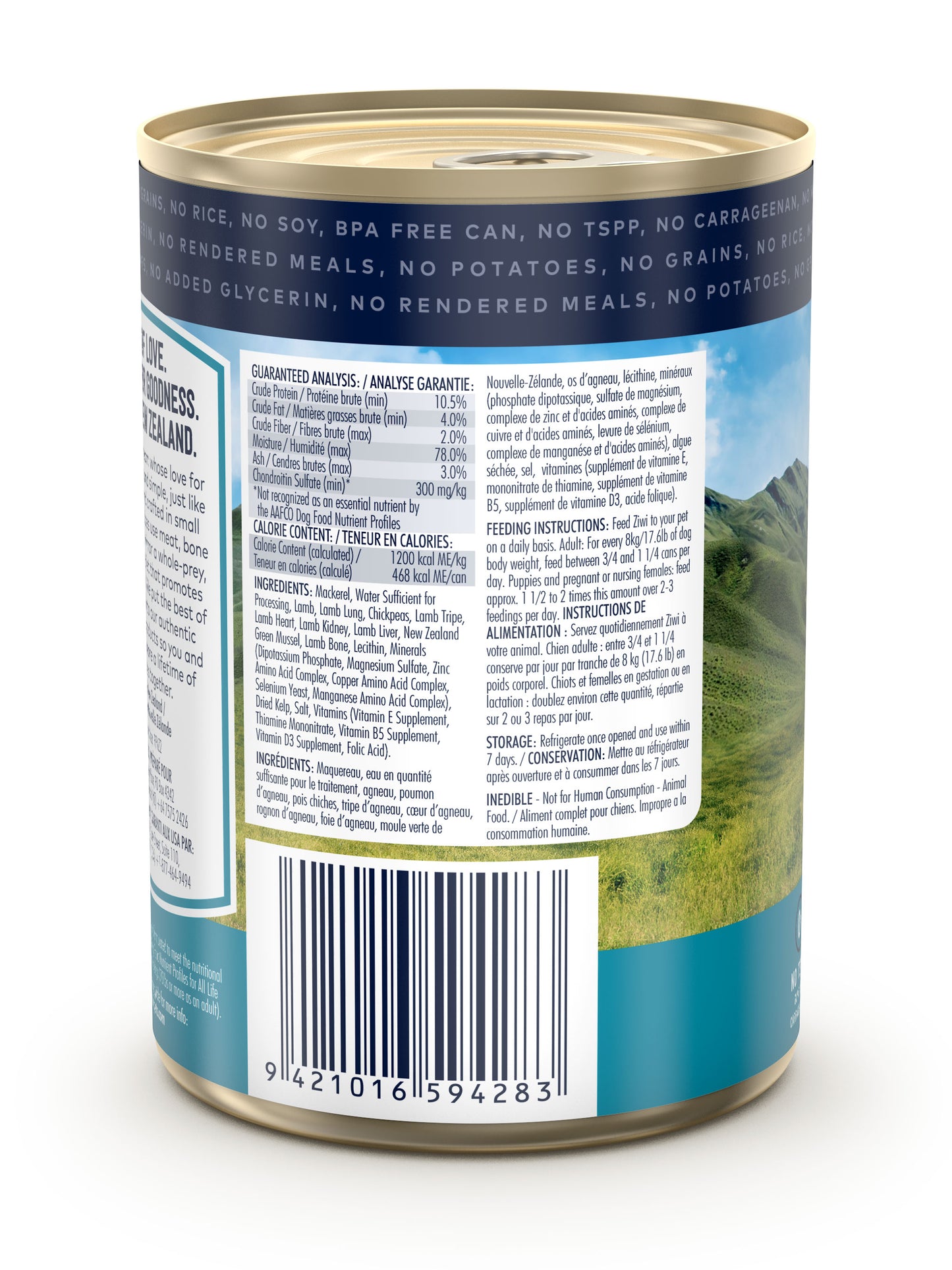 ZiwiPeak Mackerel and Lamb Recipe, Wet Dog Food