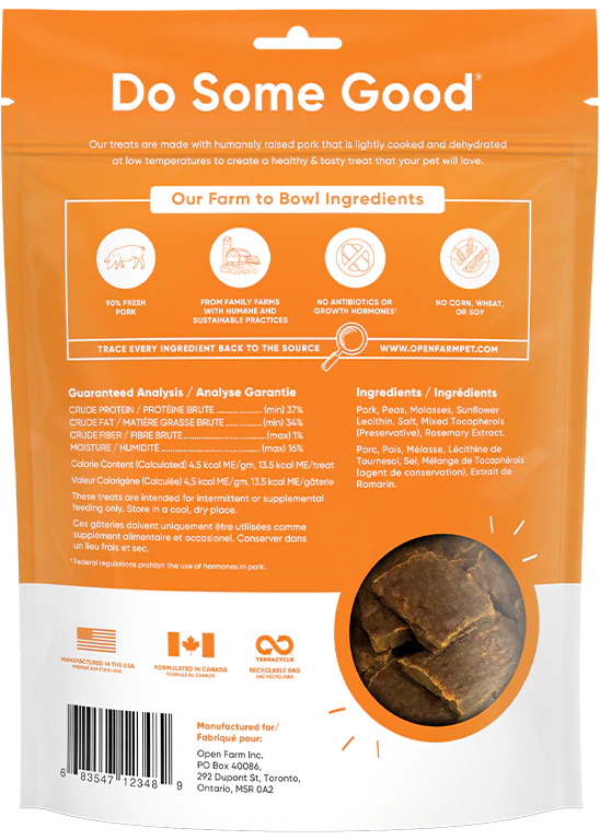 Open Farm Dehydrated Dog Treats, Pork Recipe, 4.5-oz
