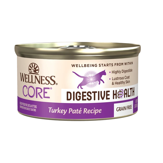 Wellness CORE Digestive Health Turkey Pate Recipe Wet Cat Food 3 oz Case of 12