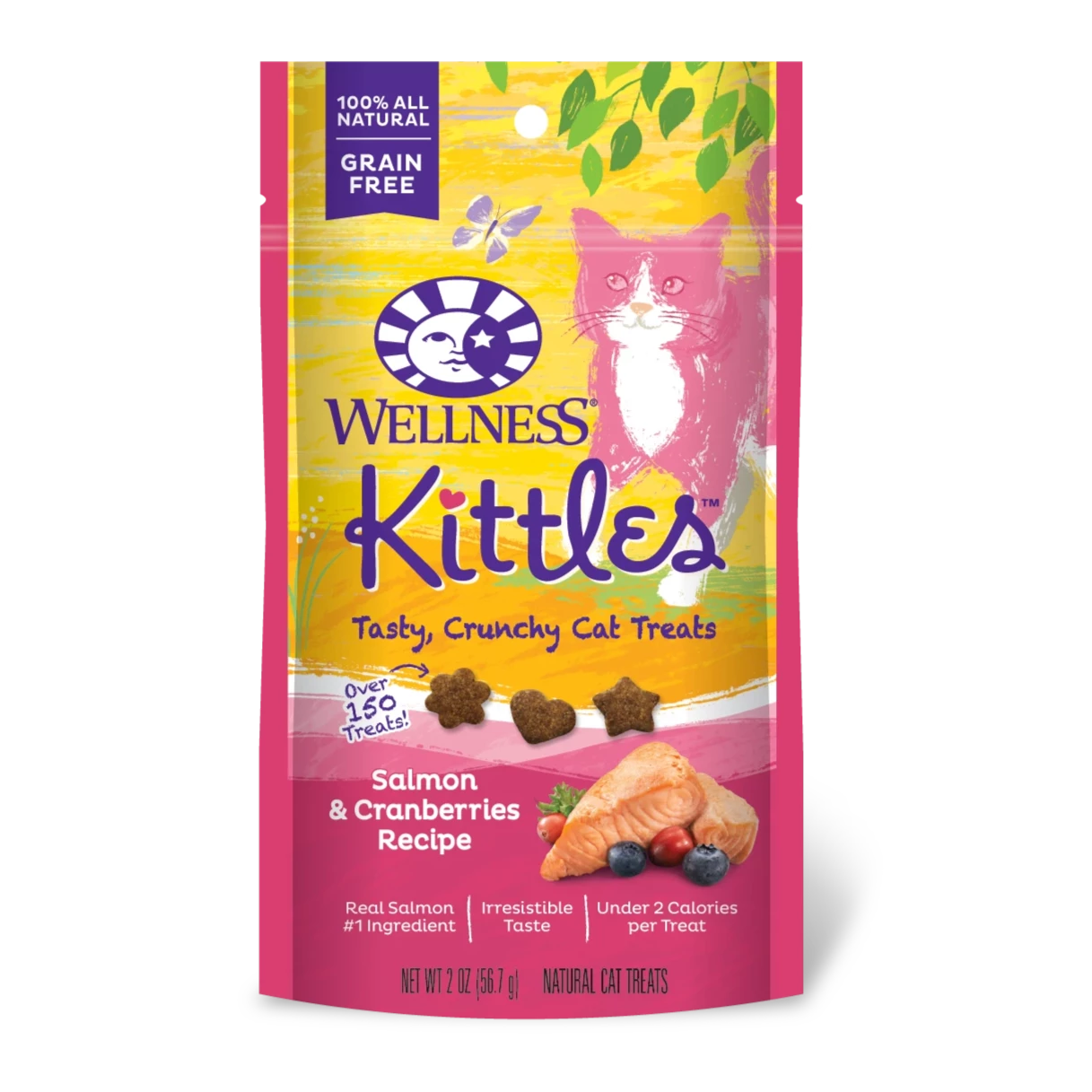 Wellness Kittles™ Salmon & Cranberries Recipe, Cat Treat, 2-oz Bag