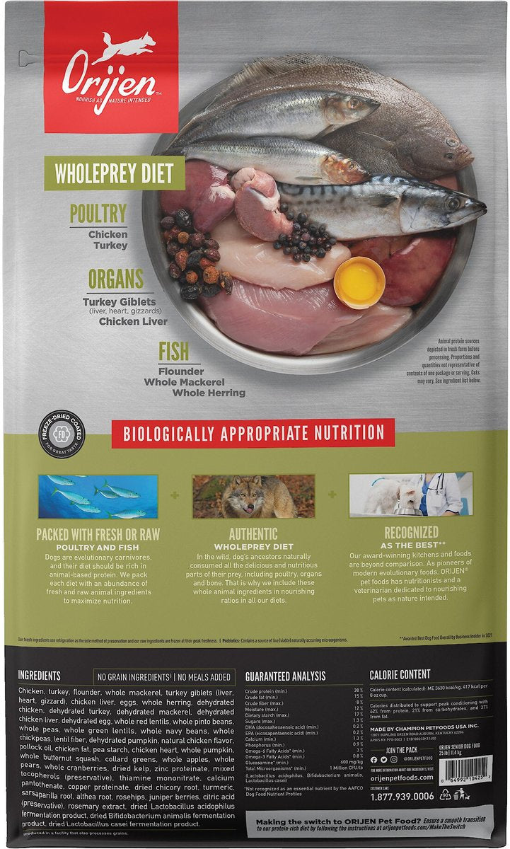 Orijen Grain Free Senior Dry Dog Food