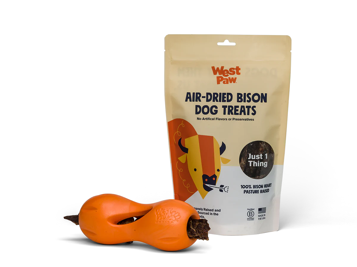 West Paw Air-Dried Bison Heart 2.5-oz, Dog Treat