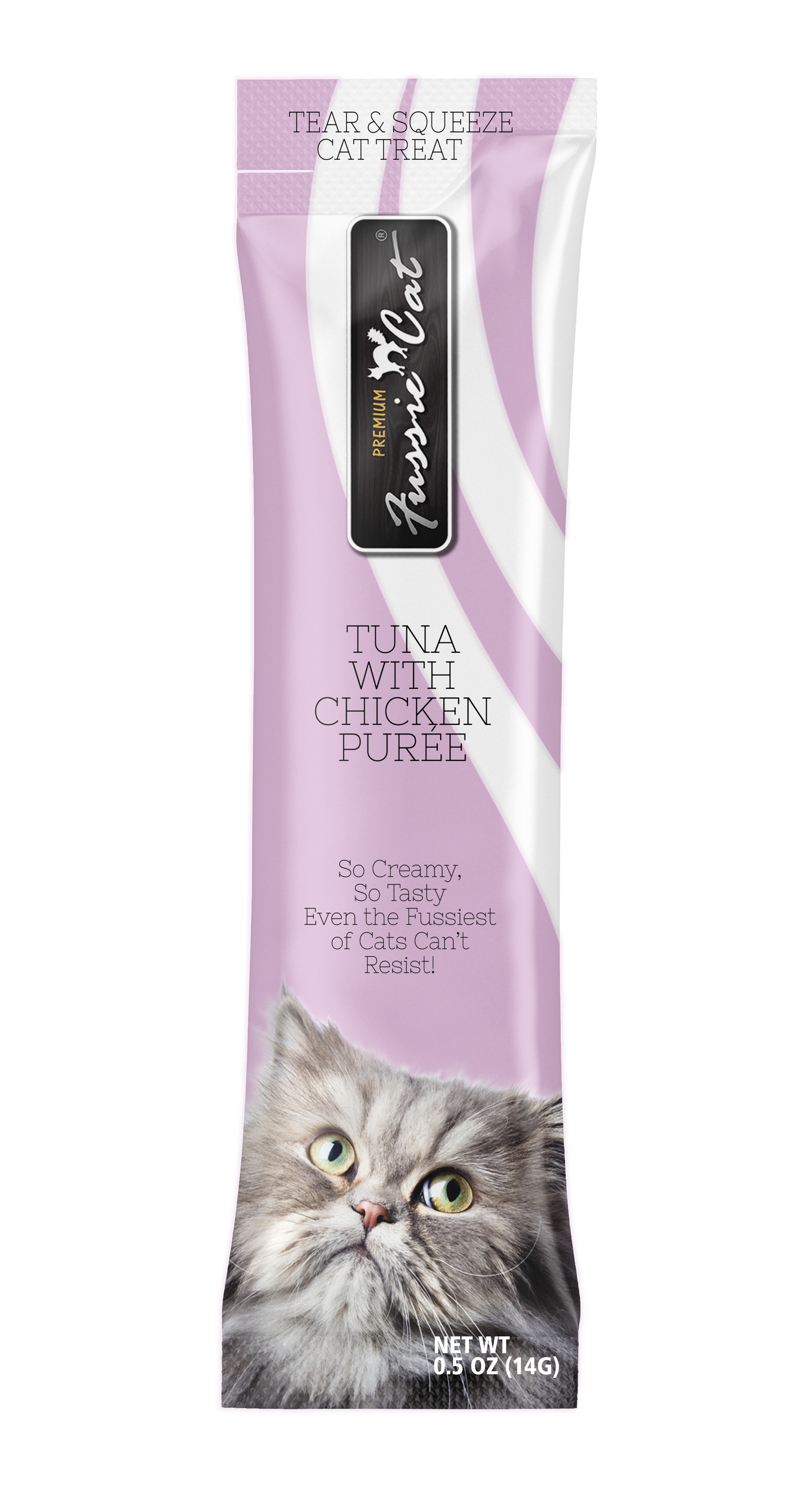 Fussie Cat Tuna With Chicken Purée 0.5-oz, 4-Pack, Cat Treat