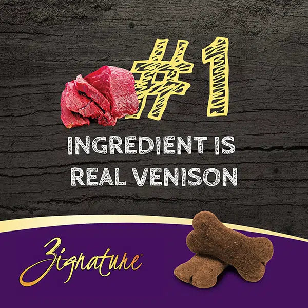 Zignature Ziggy Bar Biscuits Venison Recipe 12-oz, Dog Treat