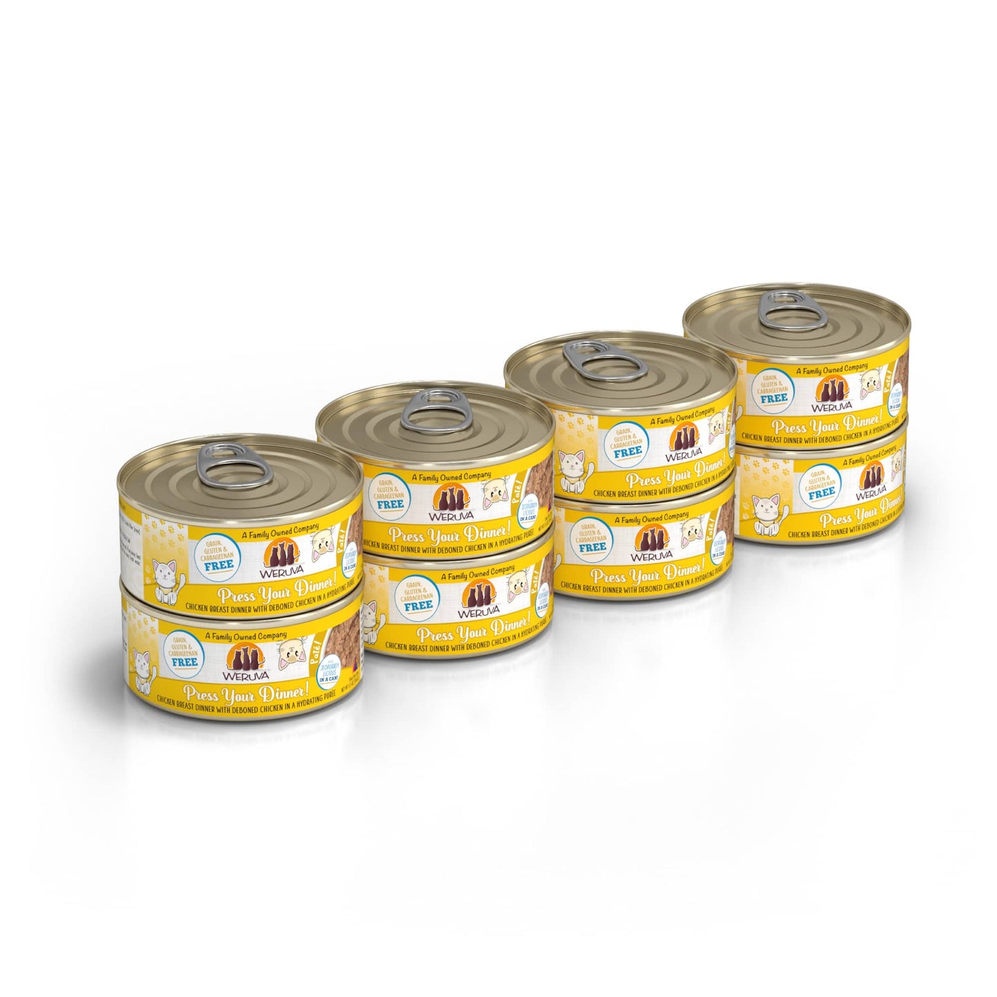 Weruva Press Your Dinner! Chicken Breast Dinner with Deboned Chicken Dinner, Wet Cat Food, 3-oz Case Of 12
