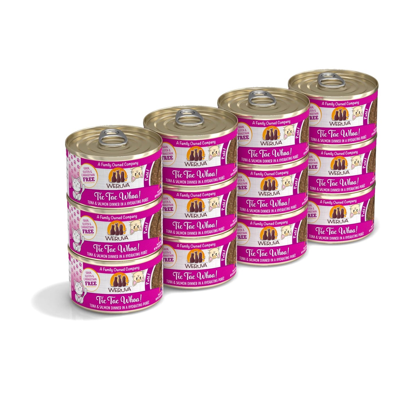 Weruva Tic Tac Whoa! Tuna and Salmon Dinner, Wet Cat Food, 3-oz Case Of 12