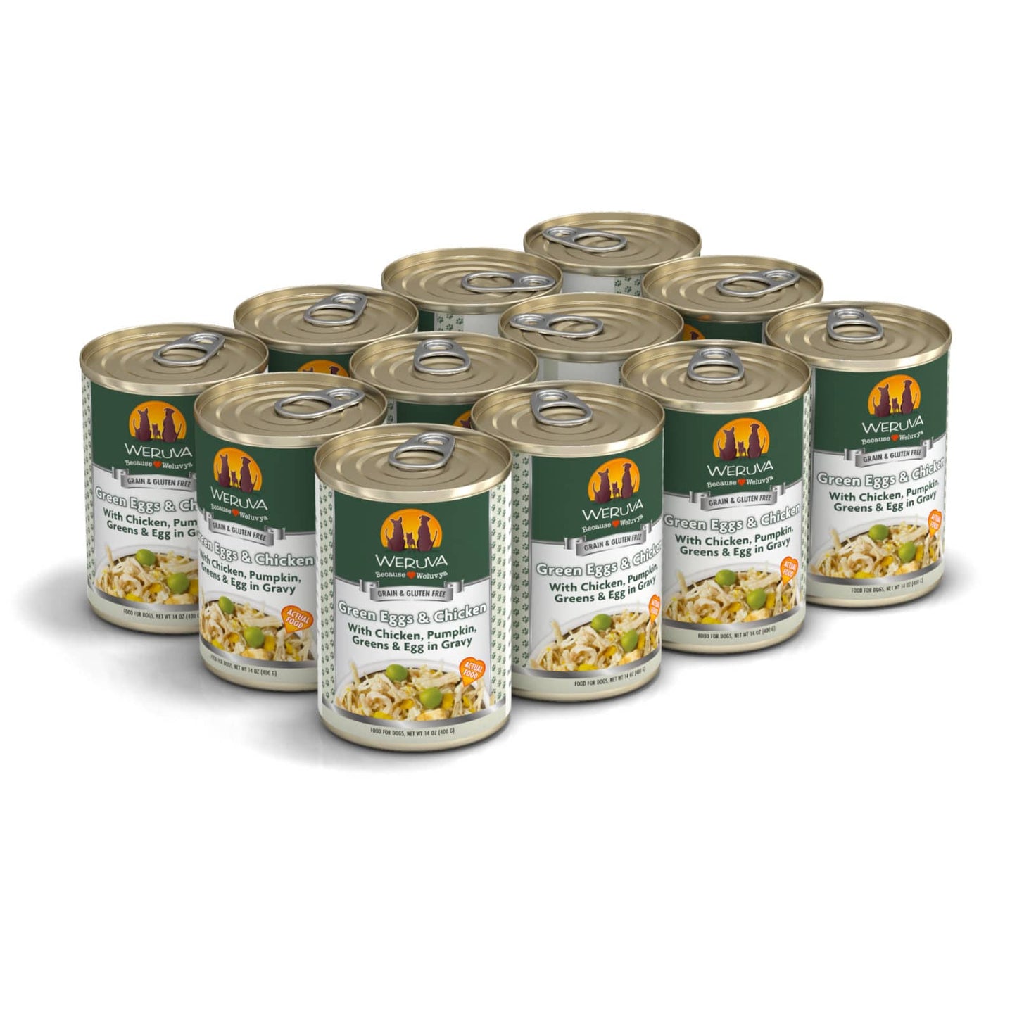 Weruva Green Eggs and Chicken With Chicken, Pumpkin, Greens, and Egg in Gravy, Wet Dog Food, 14-oz Case of 12
