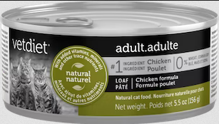 Vetdiet Adult Wet Cat Food, Chicken And Vegetables Recipe, 5.5-oz Case of 24