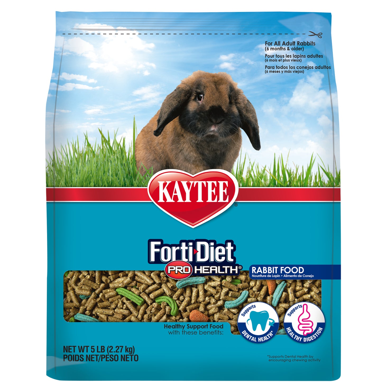 Kaytee Forti-Diet Pro Health Adult Rabbit Food, 5-lb Bag