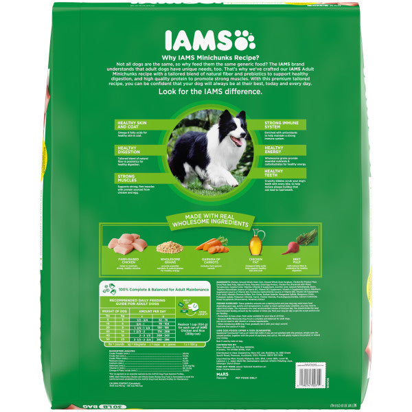 IAMS Adult Minichunks Small Kibble High Protein Dry Dog Food with Real Chicken
