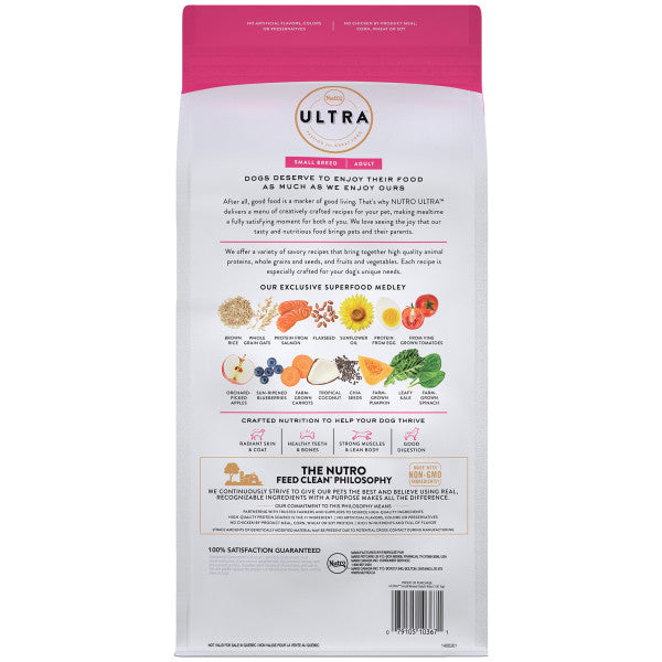 NUTRO ULTRA Small Breed Adult High Protein Natural Dry Dog Food with a Trio of Proteins from Chicken, Lamb and Salmon