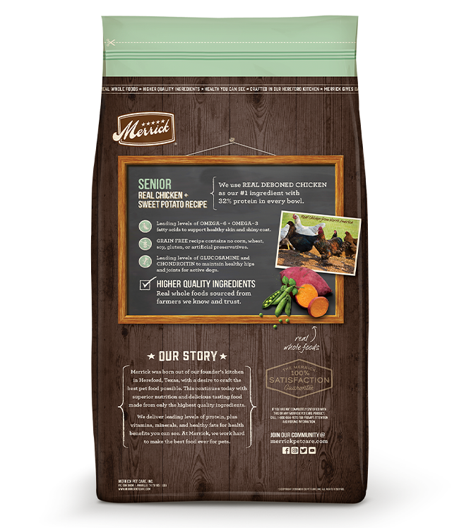 Merrick Senior Chicken & Sweet Potato Dry Dog Food, 22-lb Bag