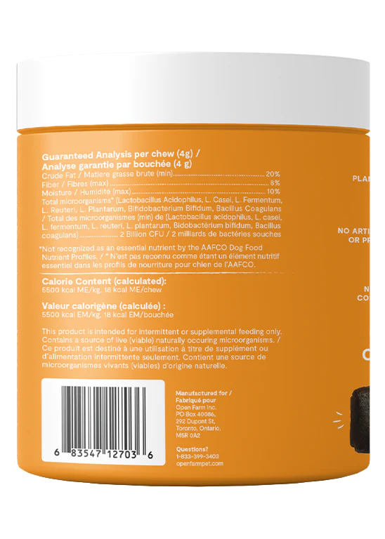 Open Farm Probiotic Supplement Chews For Dogs, 90-Count