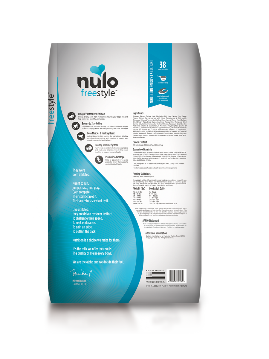 Nulo Freestyle High Meat Kibble Salmon and Pea Recipe, Dry Dog Food