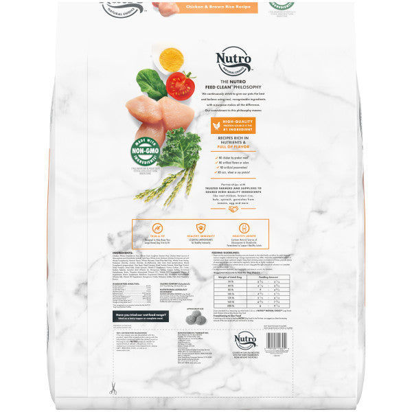 NUTRO NATURAL CHOICE Large Breed Adult Dry Dog Food, Chicken & Brown Rice Recipe, 30-lb Bag