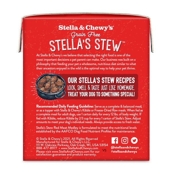 Stella & Chewy's Stew for Dogs - Red Meat Medley Recipe, Wet Dog Food, 11-oz Case of 12