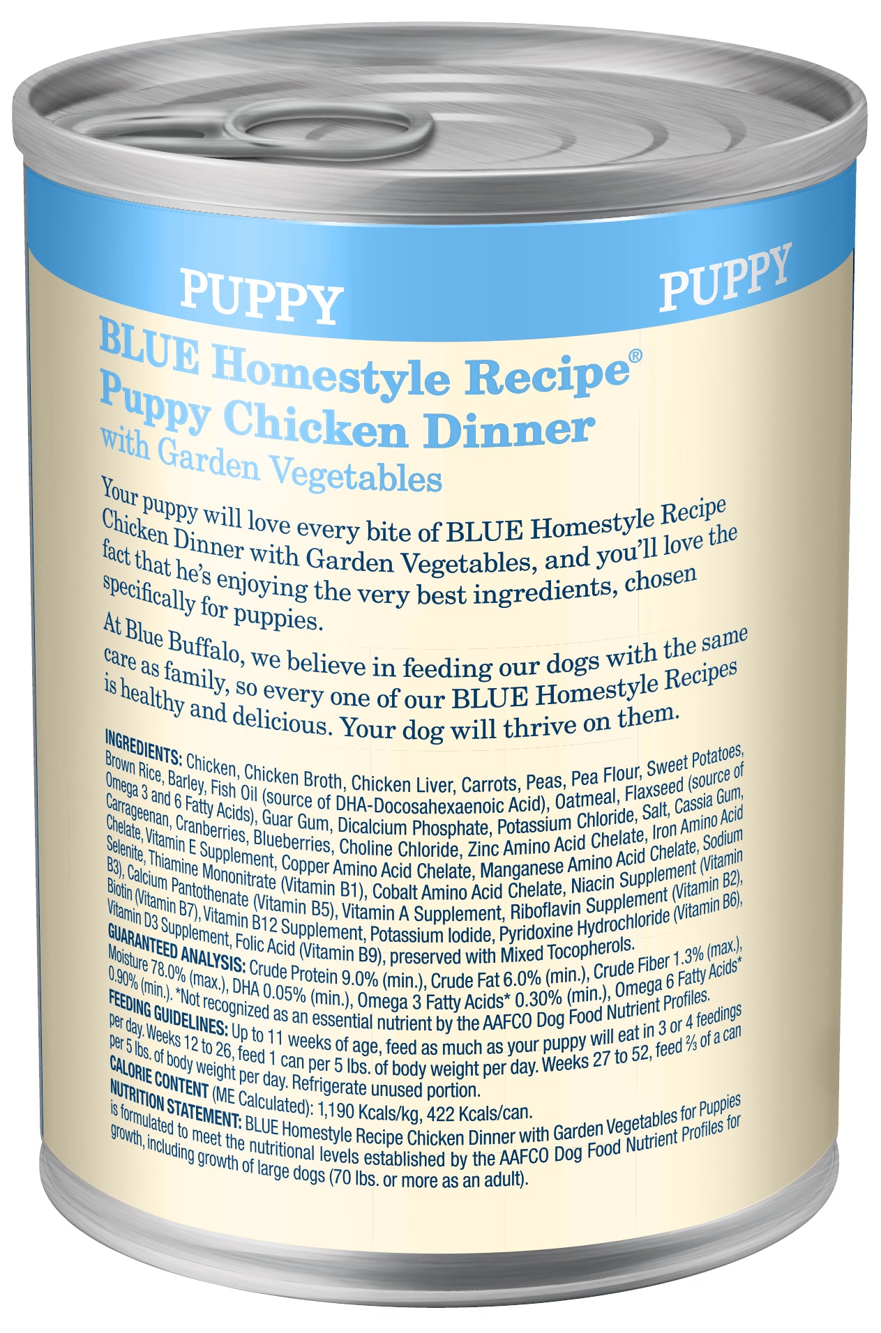 Blue Buffalo Homestyle Recipe Natural Puppy Wet Dog Food, Chicken 12.5-oz, Case of 12