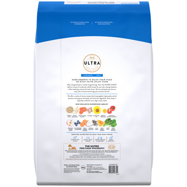 NUTRO ULTRA Adult High Protein Natural Large Breed With A Trio Of Proteins From Chicken, Lamb And Salmon 30-lb, Dry Dog Food