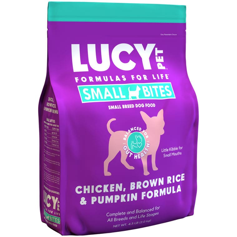 Lucy Pet Chicken, Brown Rice & Pumpkin Limited Ingredient Diet Small Bites, Dry Dog Food, 4.5-lb Bag