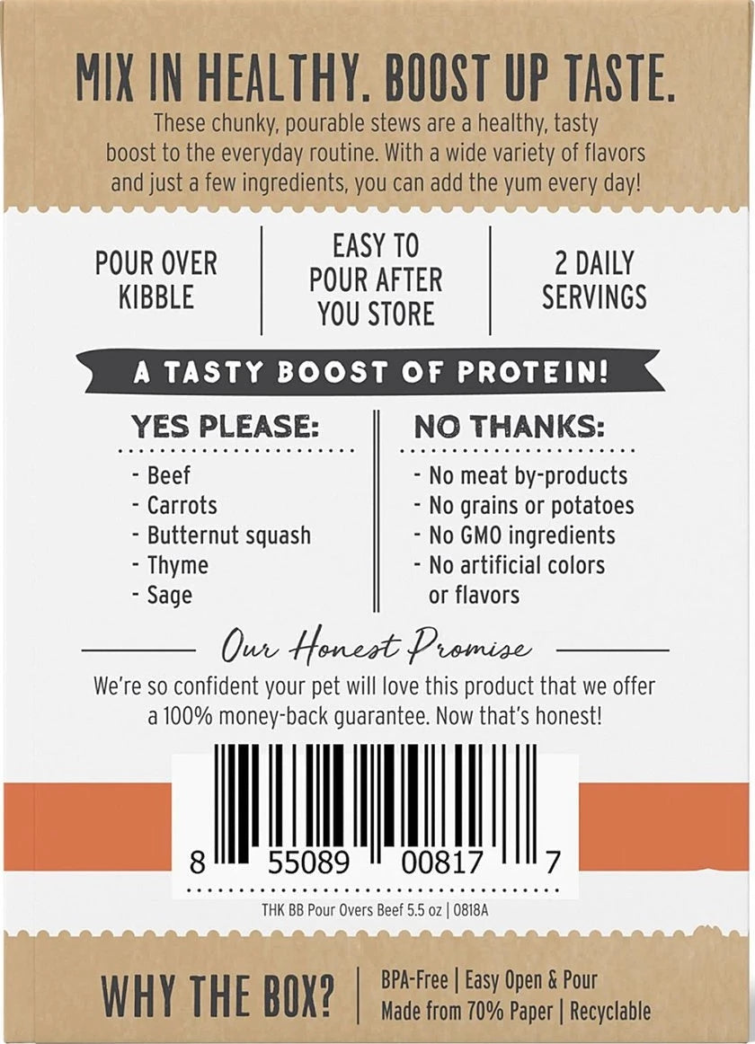 The Honest Kitchen Bone Broth Pour Overs Beef Stew 5.5-oz, Dog Food Topper