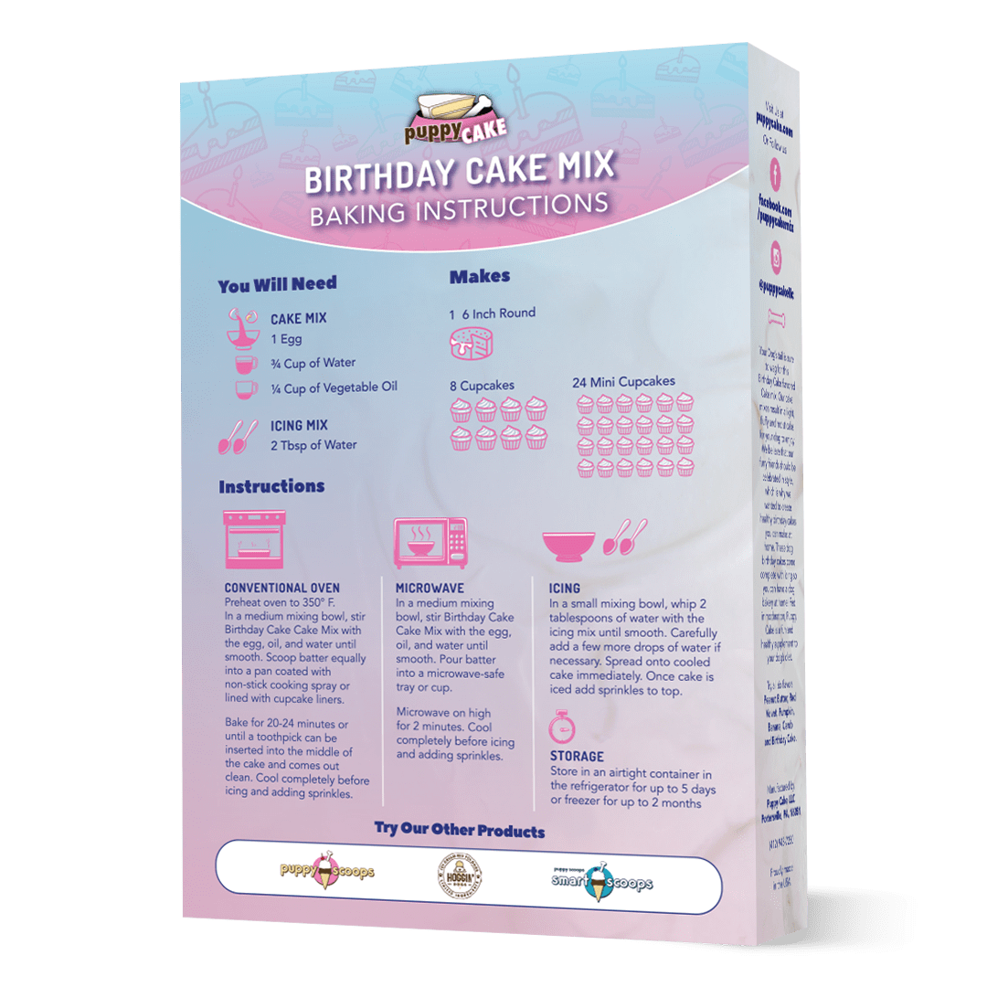 Puppy Cake Birthday Cake Mix 9-Oz, Dog Treat