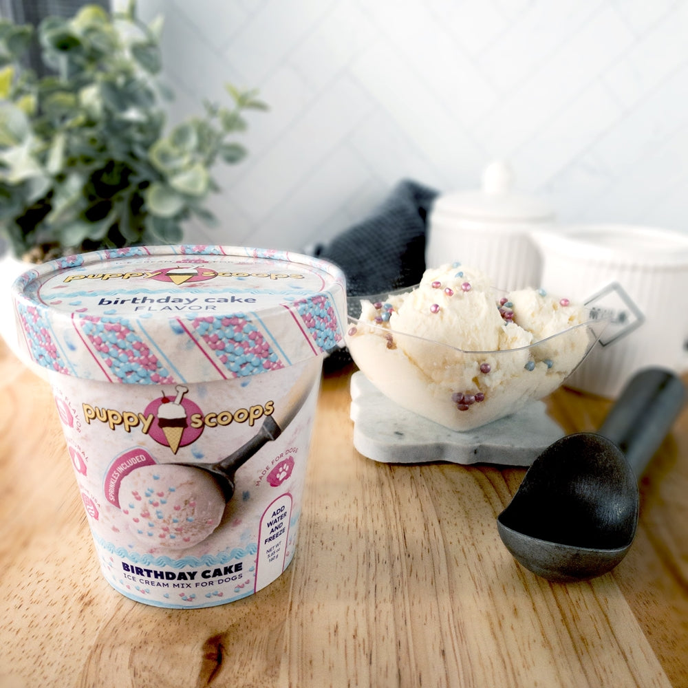 Puppy Cake Puppy Scoops Ice Cream Mix Birthday Cake With Sprinkles 4.65-Oz, Dog Treat