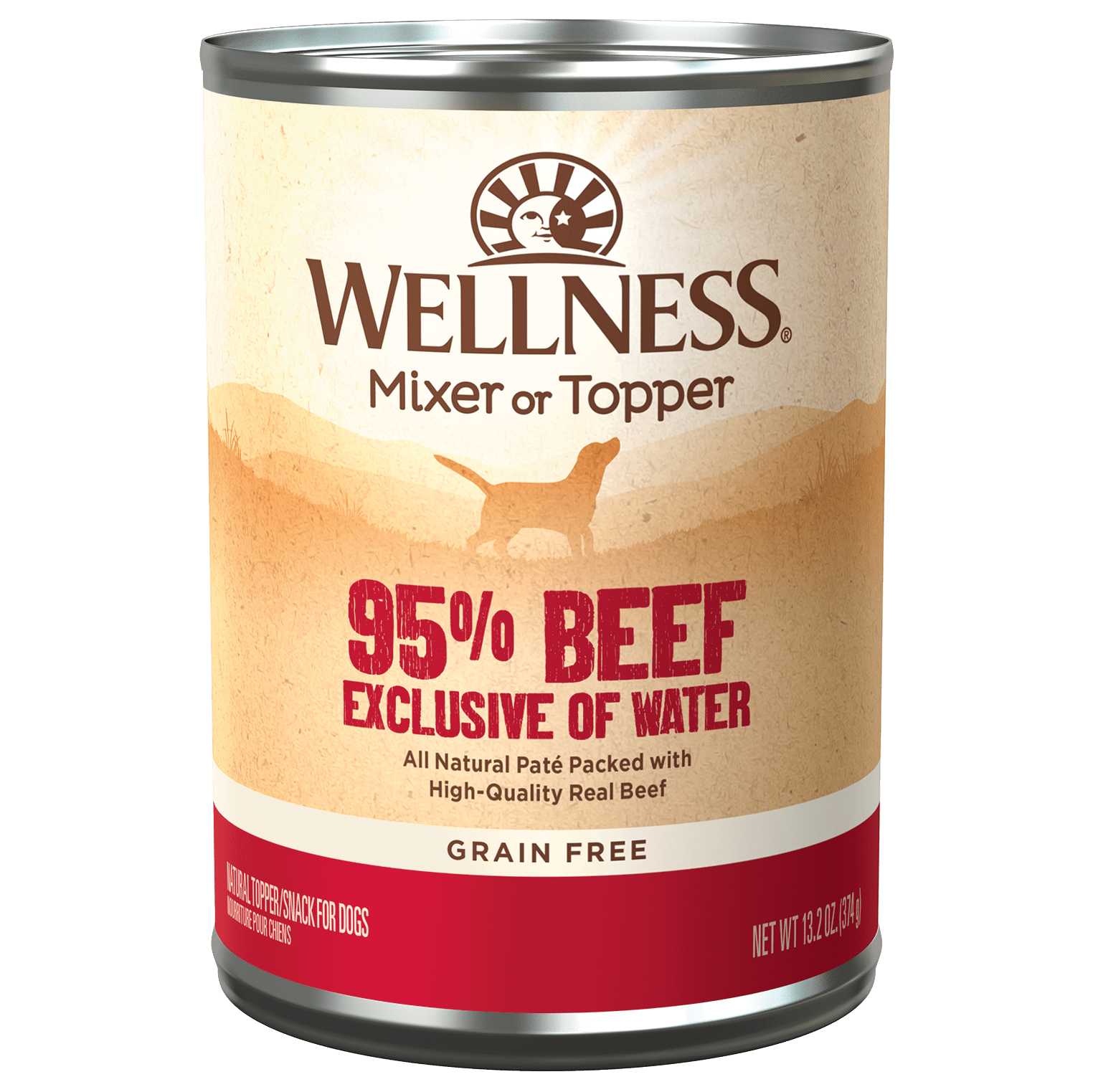 Wellness 95 Beef Mixer or Topper Wet Dog Food Topper 13.2 oz