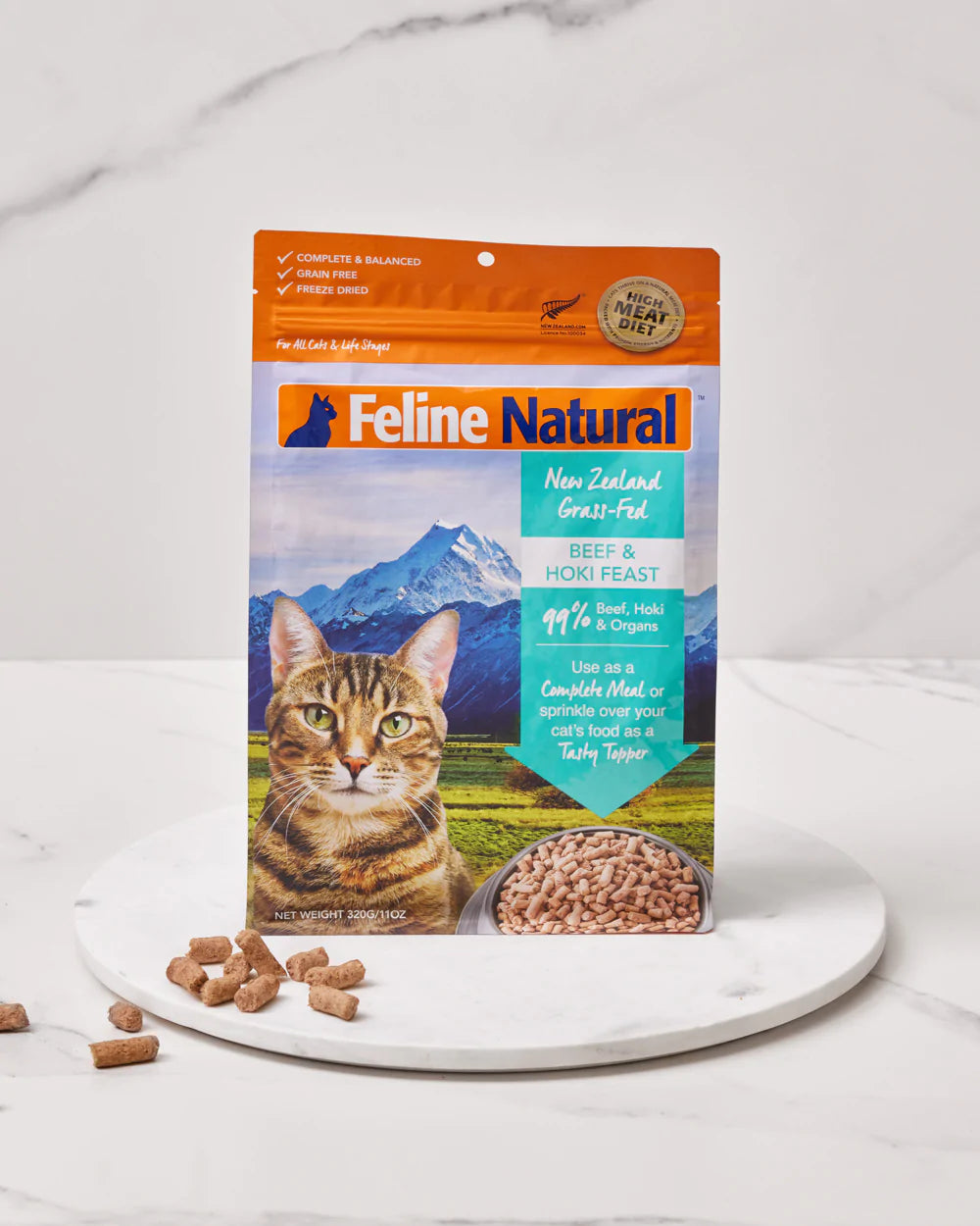 Feline Natural Beef & Hoki Feast , Freeze-Dried Raw Cat Food