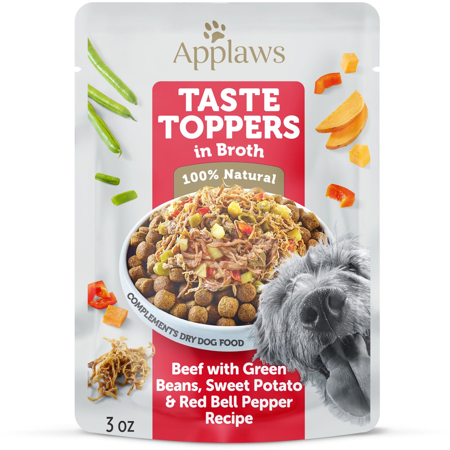 Applaws Taste Toppers In Broth Beef Recipe 3-oz, Dog Food Topper